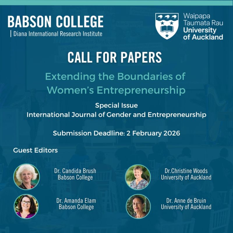 Call for Papers | Special Issue on “Extending the Boundaries of Women’s Entrepreneurship” – International Journal of Gender and Entrepreneurship (IJGE)