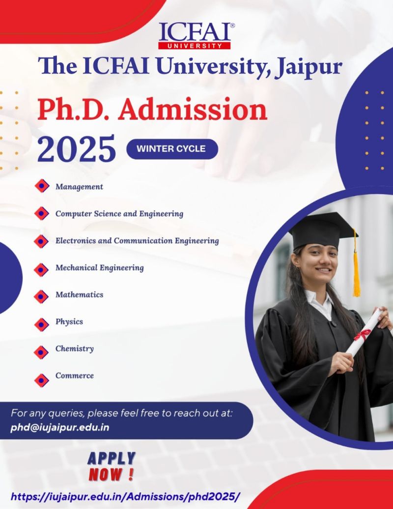 Ph.D. Admissions 2025 (Winter Cycle) | The ICFAI University, Jaipur