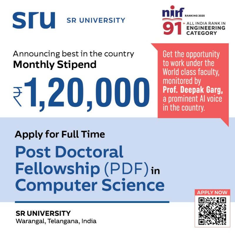Postdoctoral Fellowship at SR University