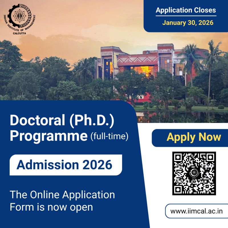 IIM Calcutta – Doctoral (Ph.D.) Programme Admission 2026