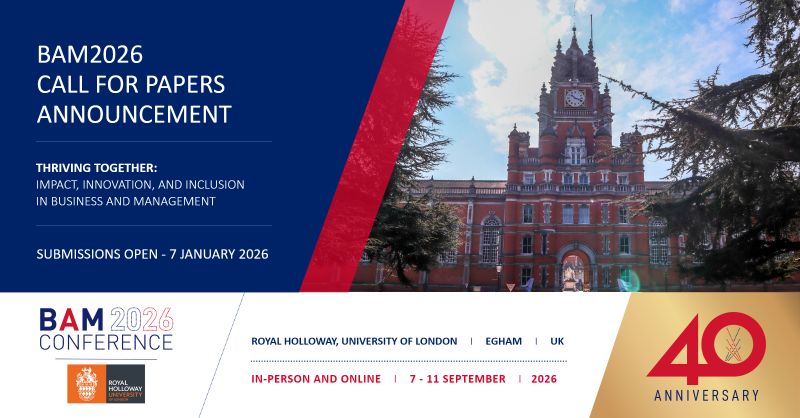 BAM2026 Call for Papers – British Academy of Management 40th Anniversary Conference