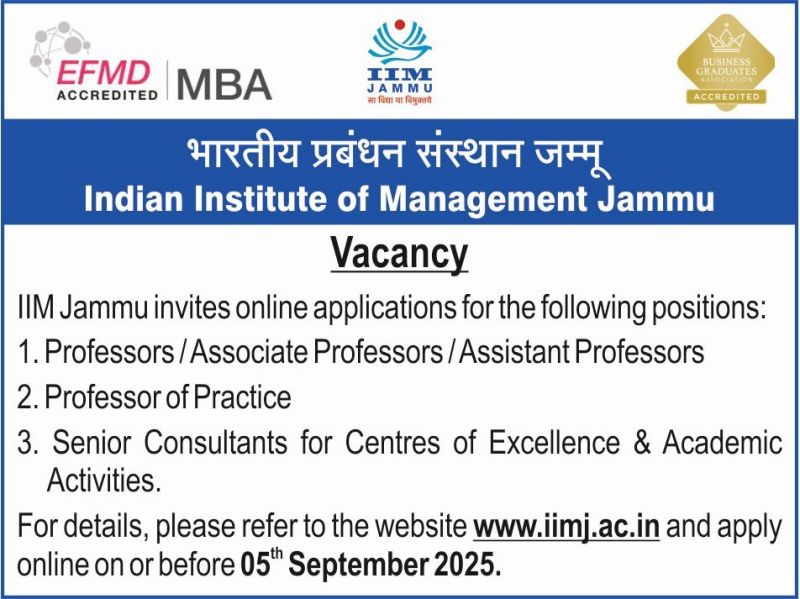 Faculty Recruitment IIM Jammu