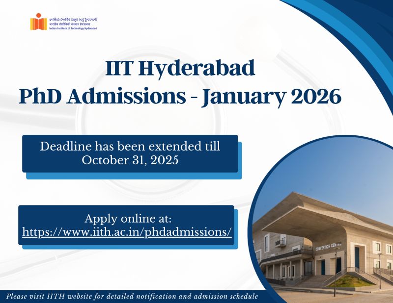 IIT Hyderabad Invites Applications for PhD Admissions – January 2026 Session