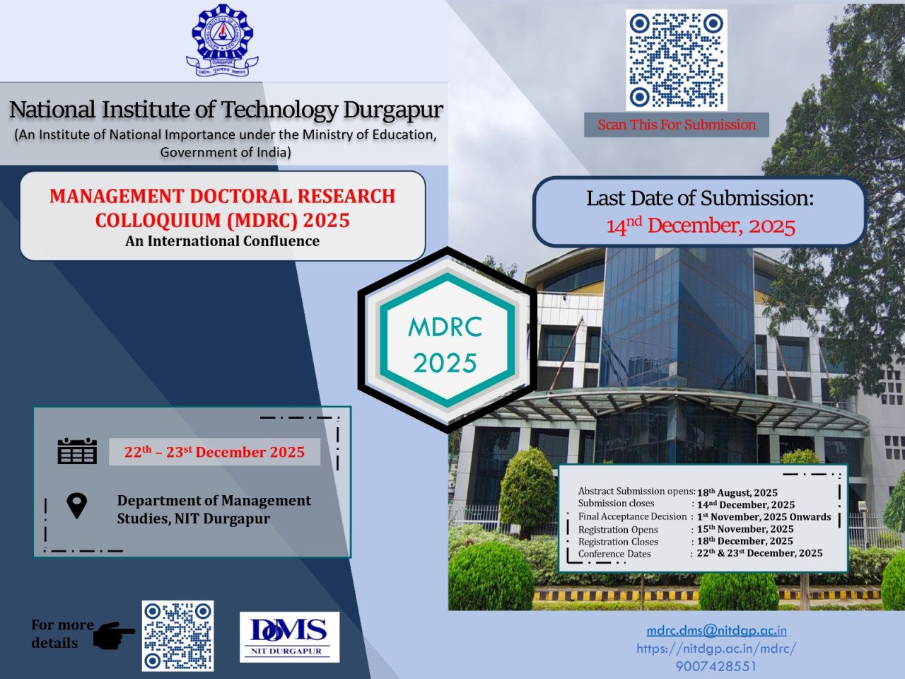 Management Doctoral Research Colloquium (MDRC) 2025 | NIT Durgapur