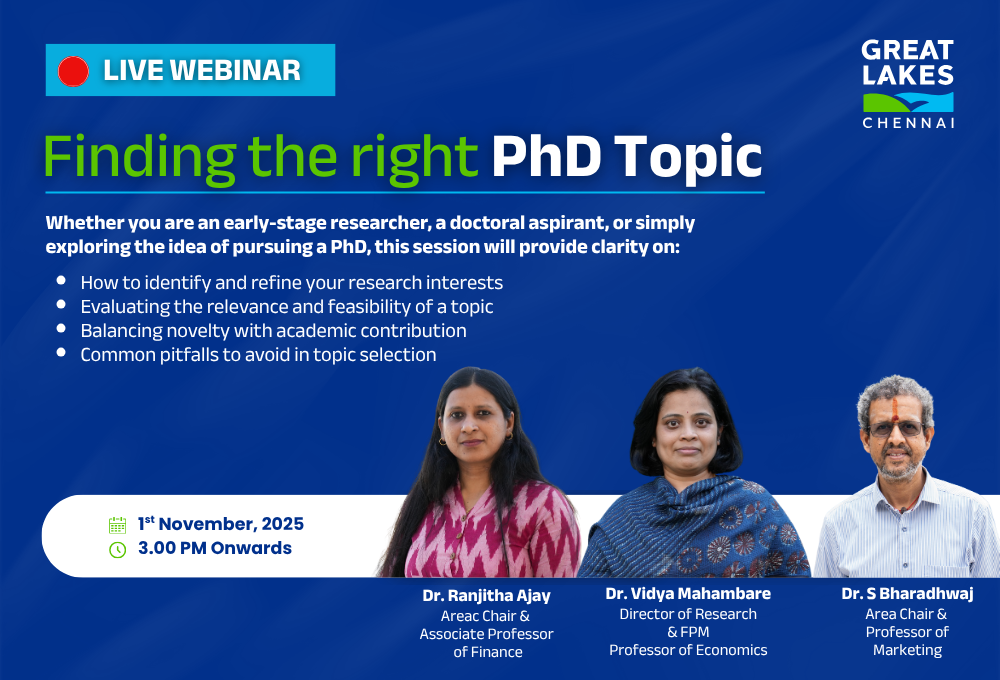 Great Lakes Webinar: Finding the Right PhD Topic