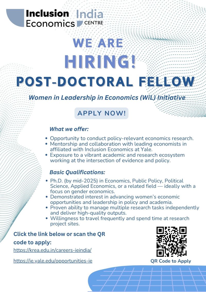 Post-Doctoral Fellow – Women in Leadership in Economics (WiL) Initiative