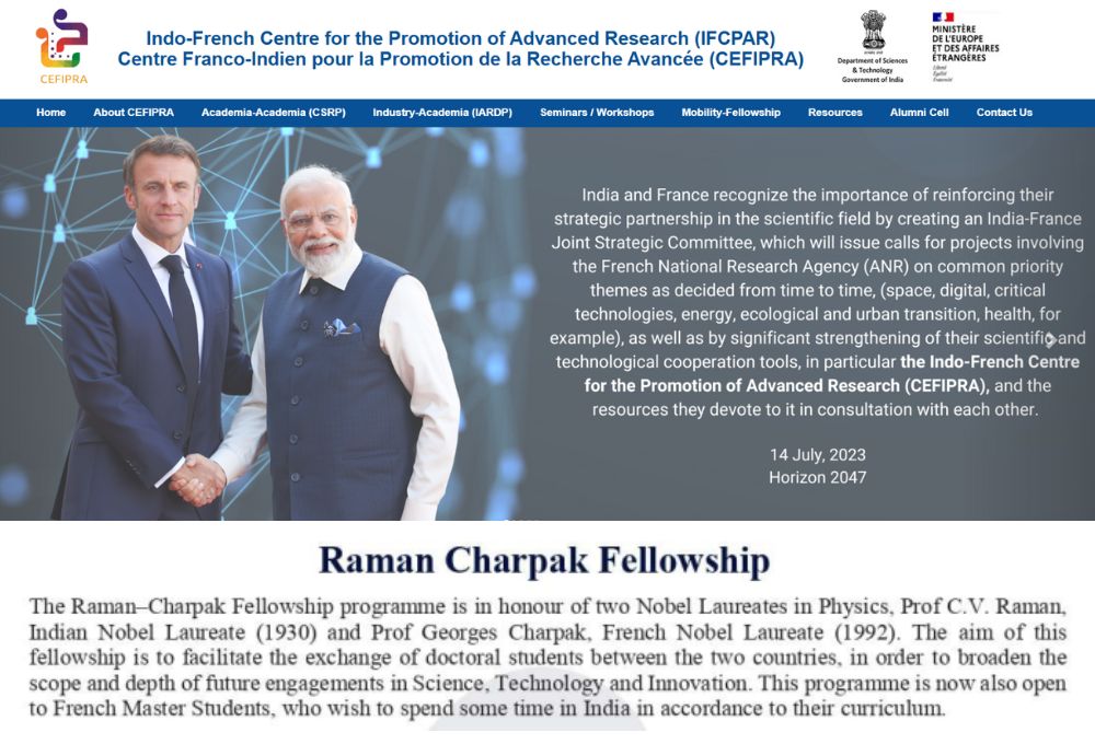 Raman–Charpak Fellowship 2025 – Call for Applications
