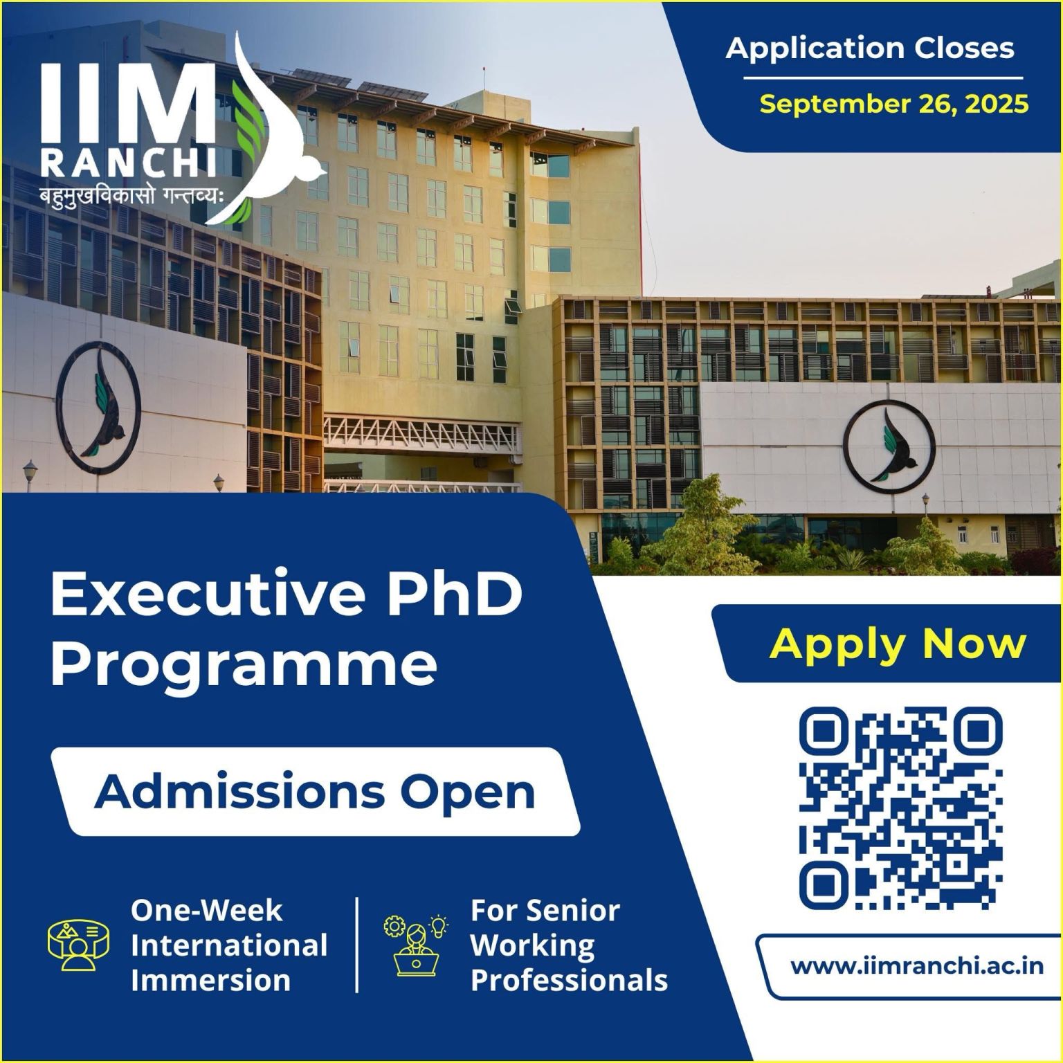 Executive PhD Programme at IIM Ranchi