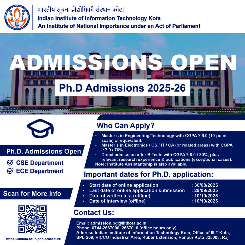 PhD Admissions at IIIT Kota