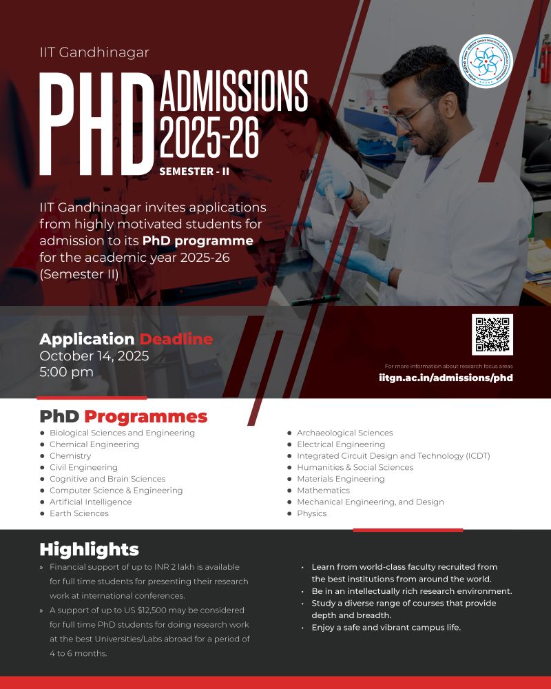 PhD  – Admission Open | IIT Gandhinagar