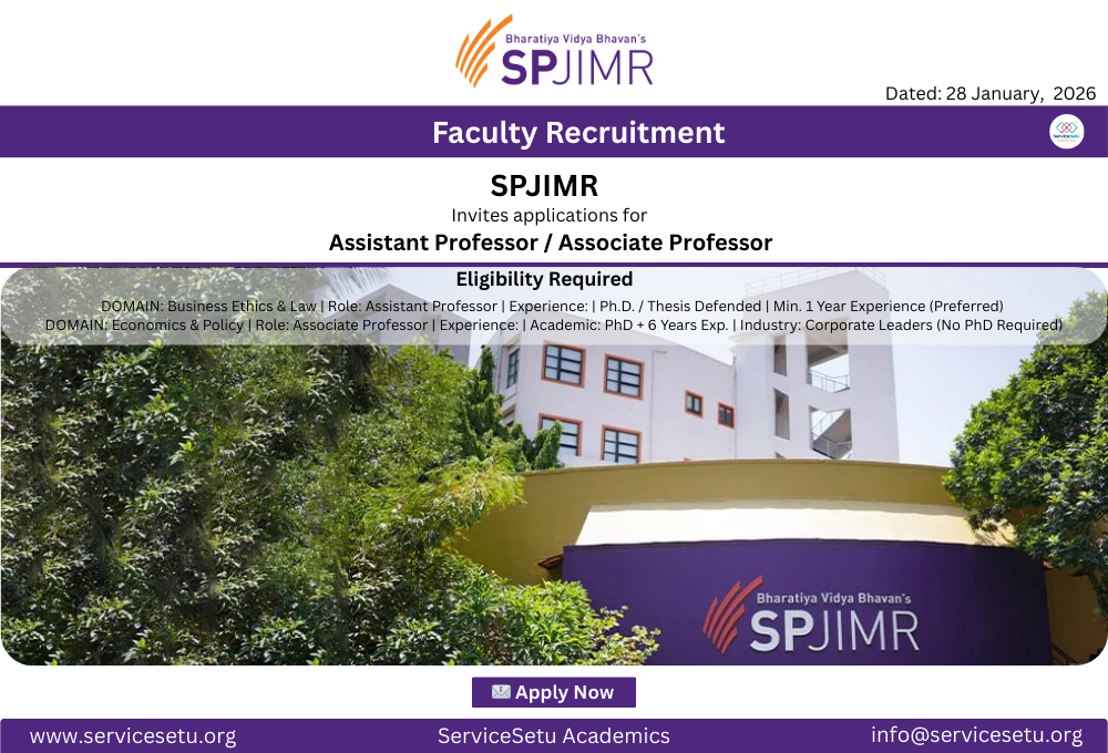 Faculty Positions : S.P. Jain Institute of Management & Research (SPJIMR)