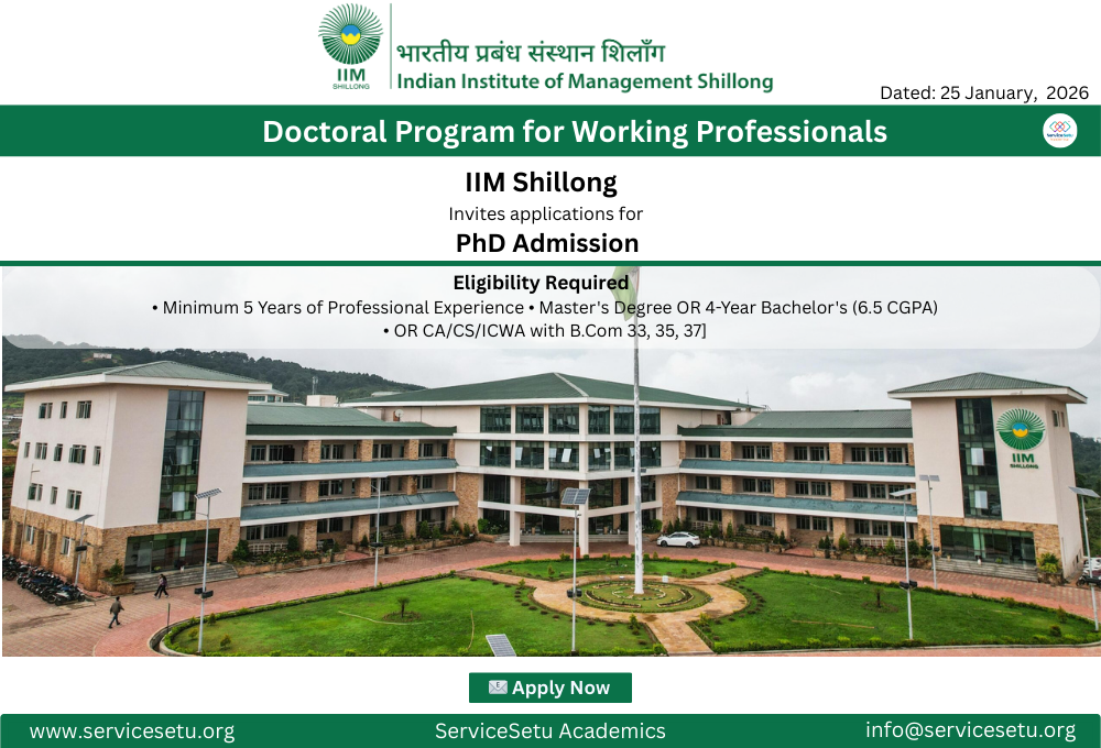 Doctoral Program for Working Professionals | IIM Shillong