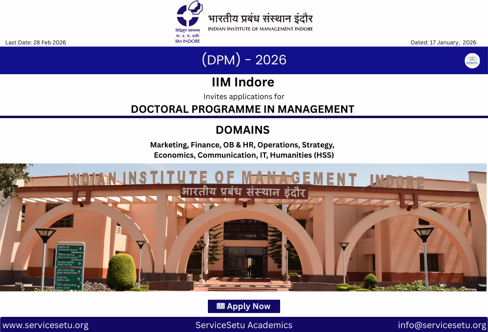 Doctoral Programme in Management (DPM) 2026 at IIM Indore