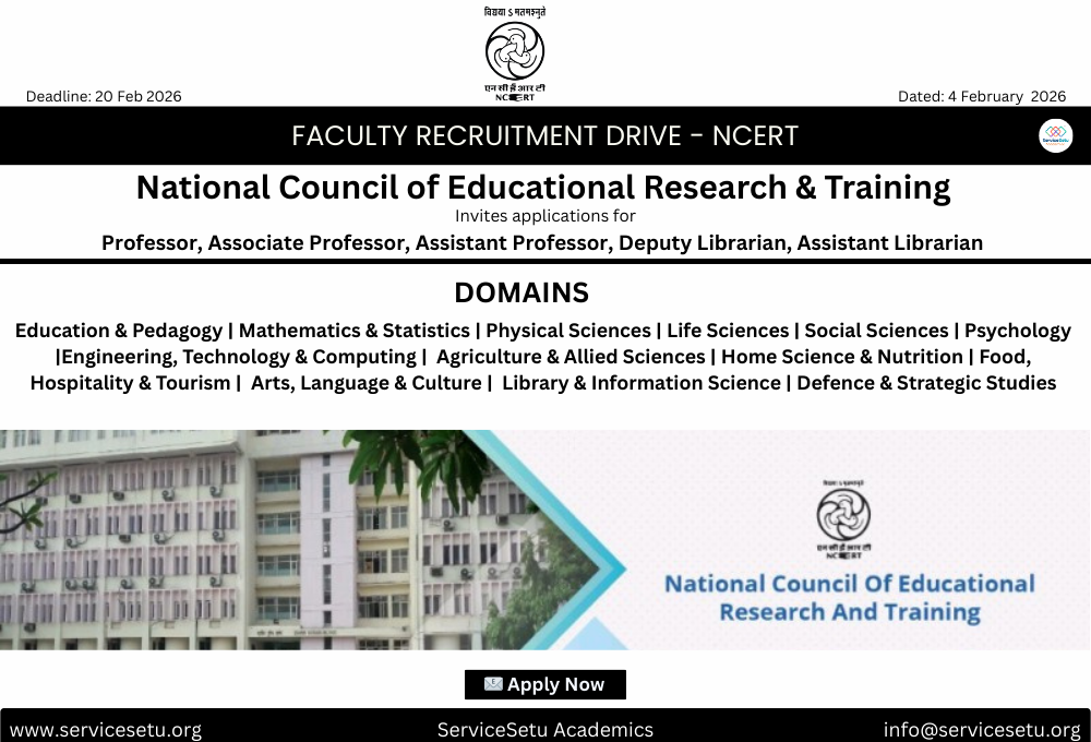 NCERT Recruitment 2026: 117 Academic Positions Announced Across India