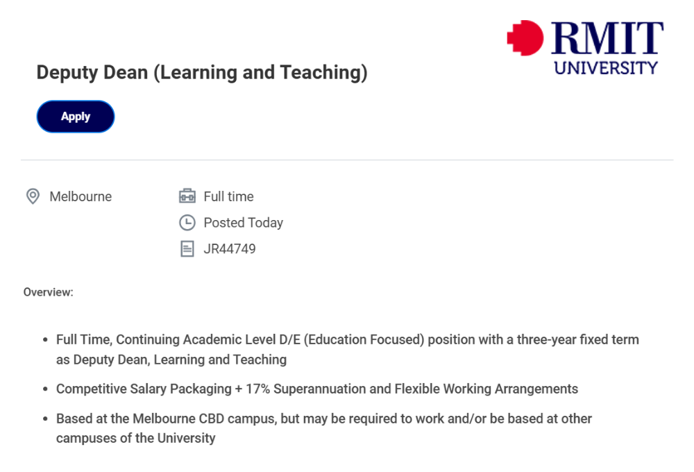 Deputy Dean (Learning & Teaching)
