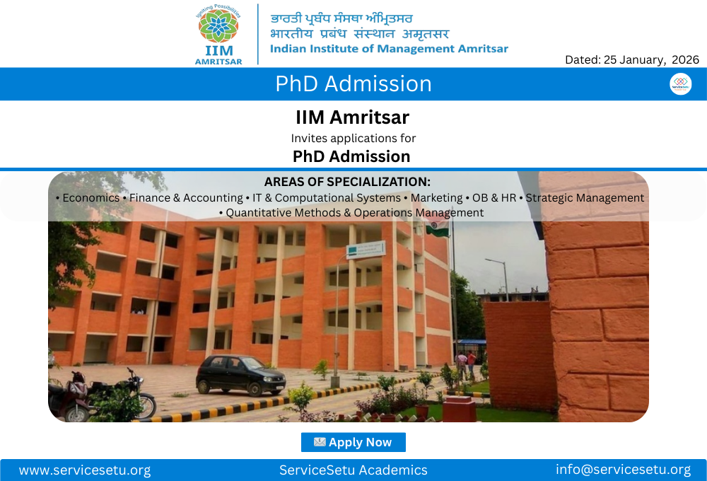 Doctoral Program (PhD) at IIM Amritsar