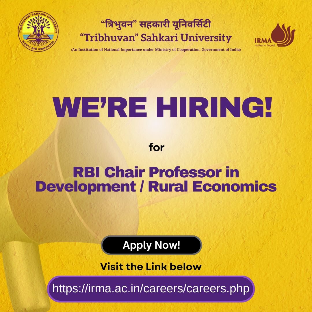 RBI Chair Professor in Development / Rural Economics