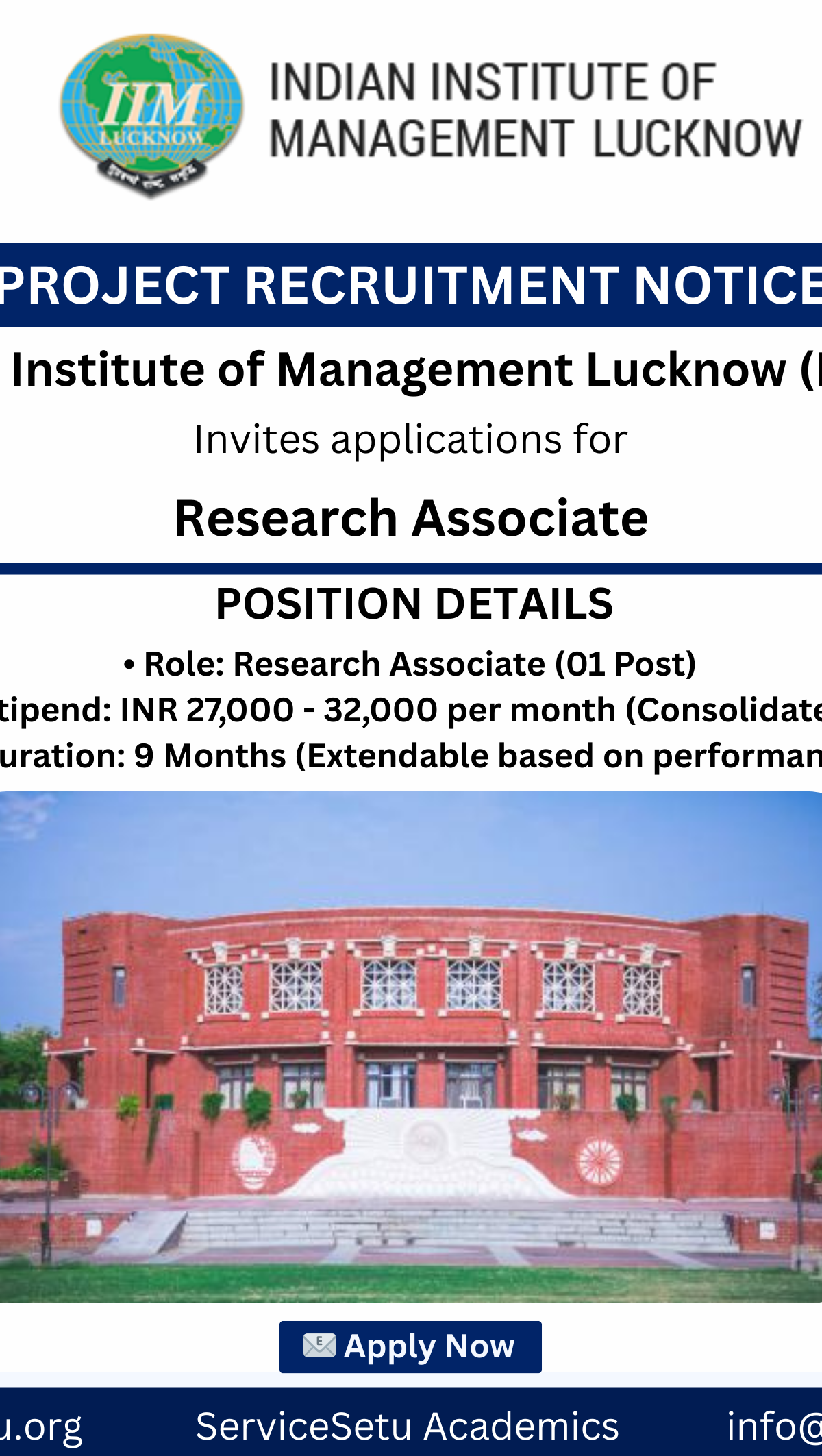 Research Associate at IIM Lucknow (Noida Campus)
